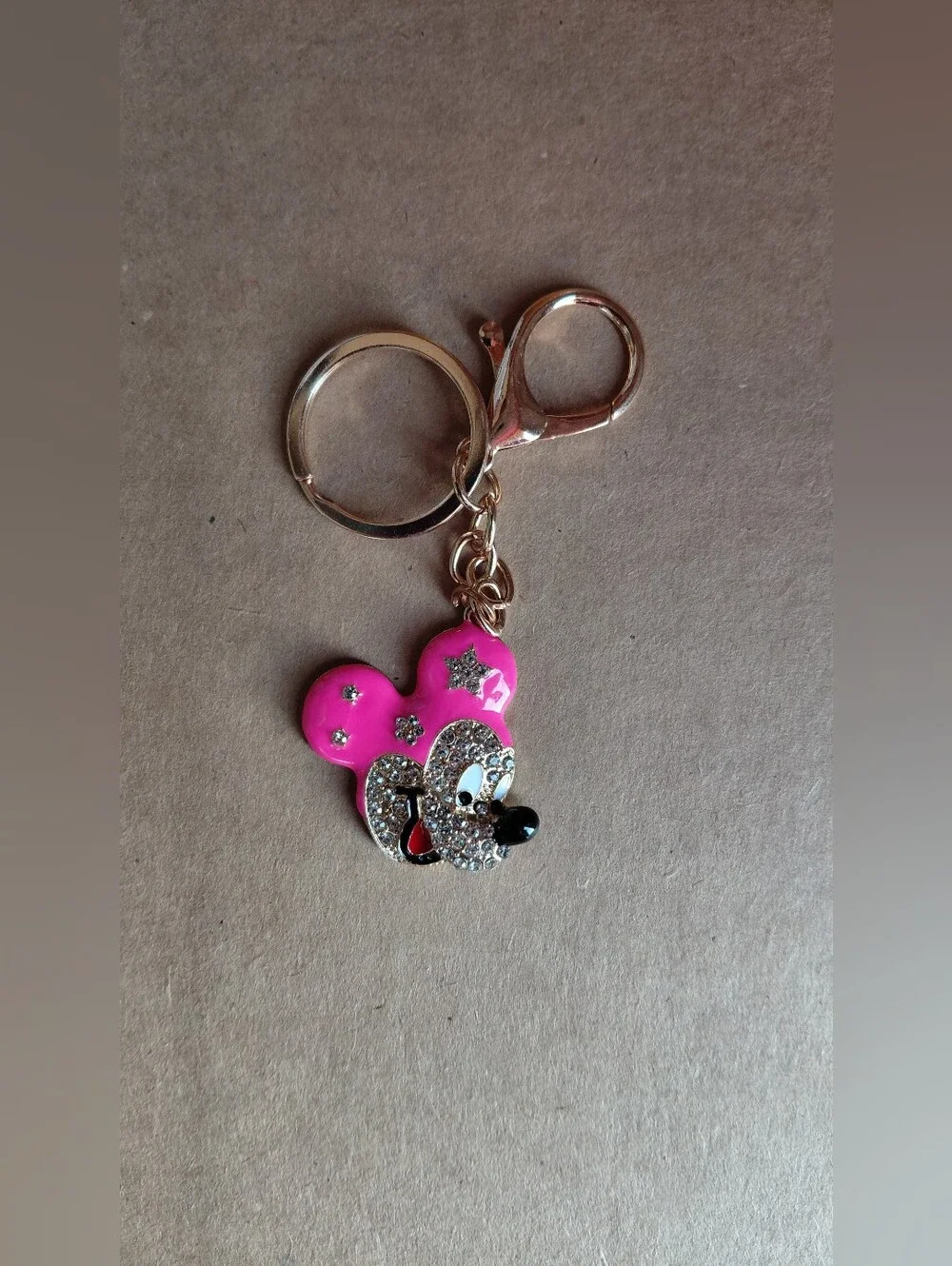 Pink Crystal Mouse Keychain/Bag Charm